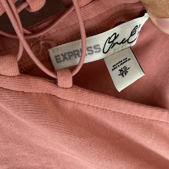 Express One Eleven Lace Up Thong Cotton Bodysuit - Picture 3 of 8